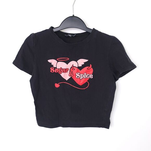 Fashion Nova Tops - Fashion Nova Shirt Womens Medium Cropped Y2K Top Short Sleeve Sexy Baby Tee